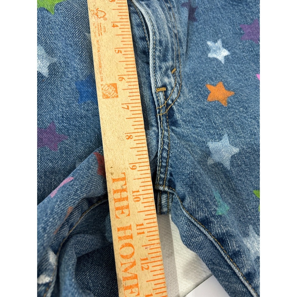 Levi's 550 Classic Relaxed Jeans Sz 6 Multi-Color Star Handmade Embellishments - Picture 5 of 9